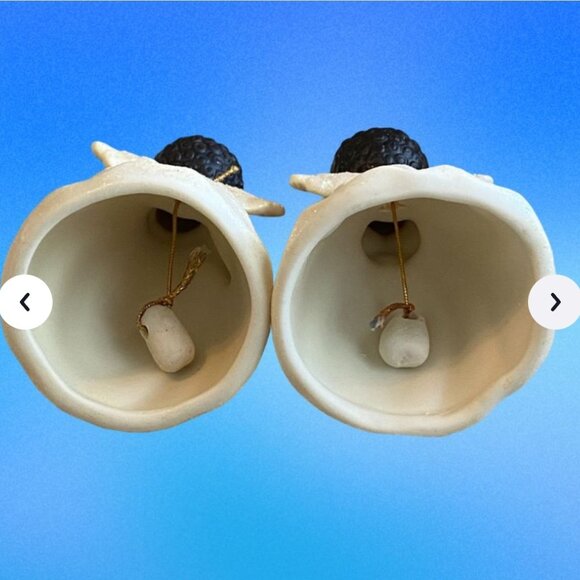 Vintage Set of 2 Giftco Inc African American Angel Bells Figurines Ceramic 3.5” - Picture 5 of 7